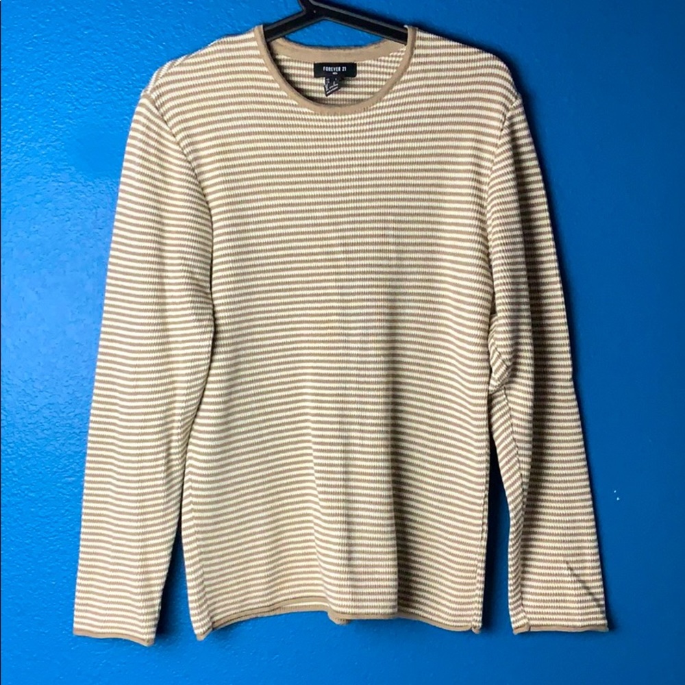 Forever 21 Tan and Cream Long Sleeve